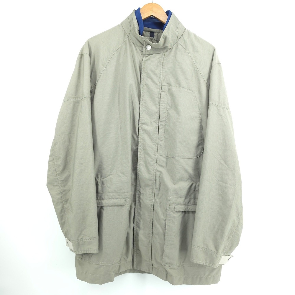 Zegna Sport Daytona Jacket Mens Large Beige Microtene Technical Field Coat Lined